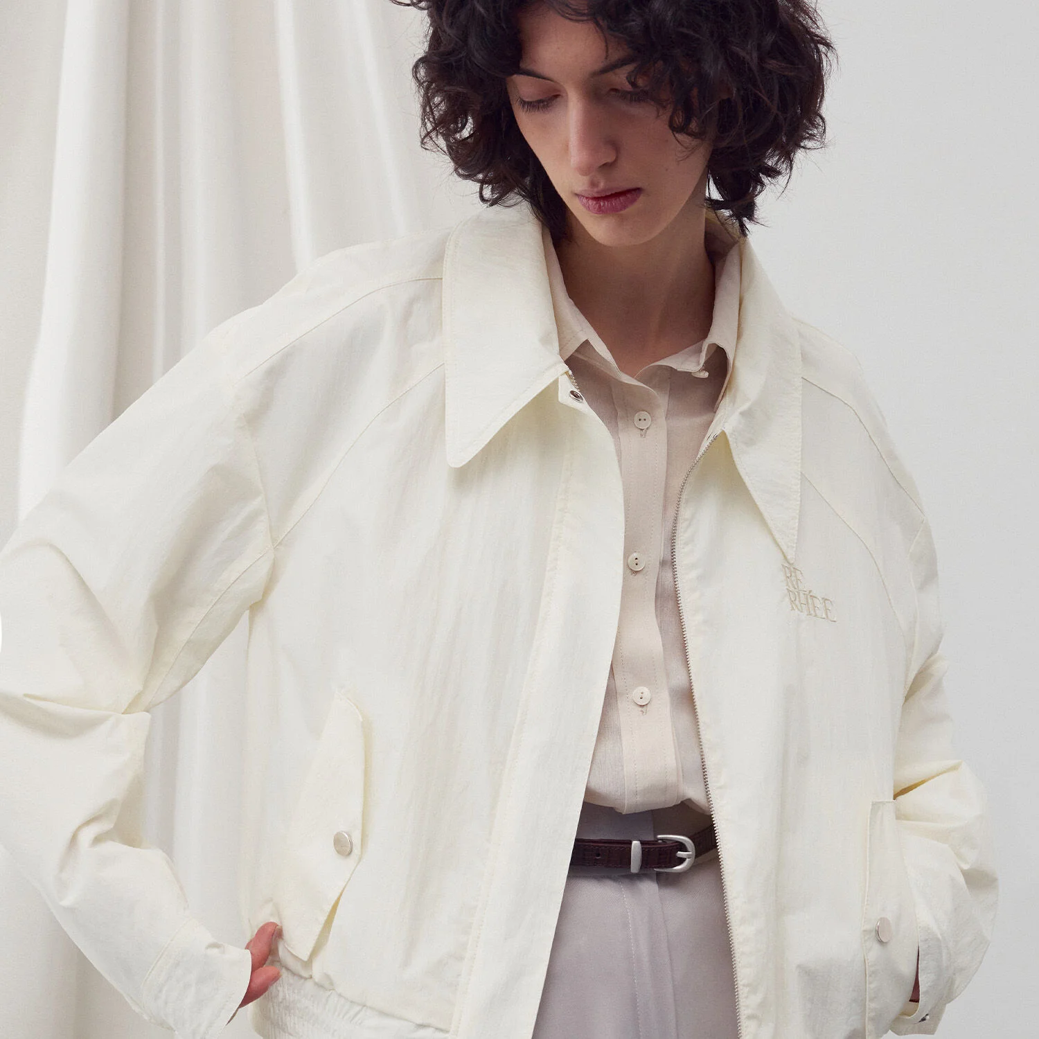LOGO-EMBELLISHED BOMBER JUMPER LEMON