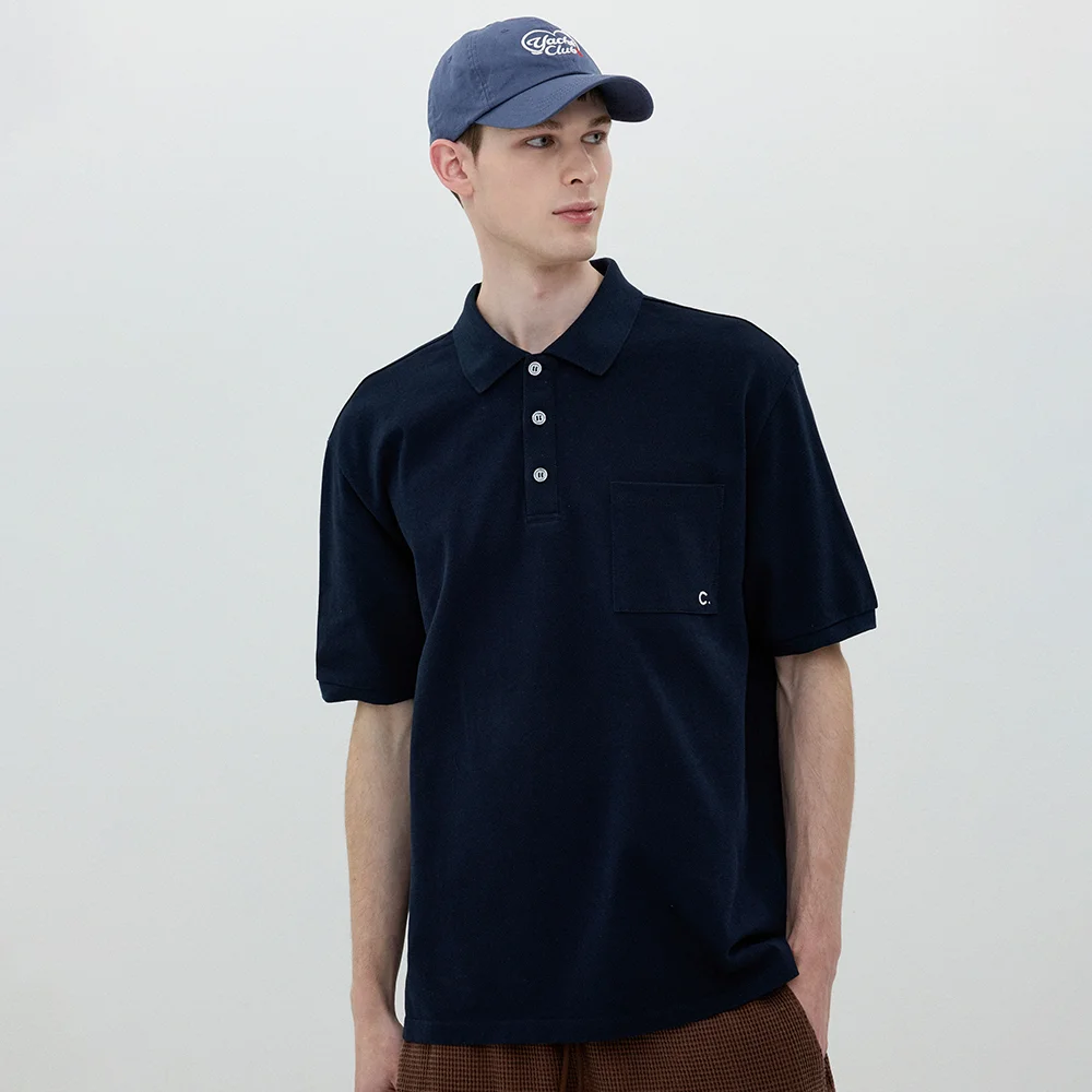 Solid Pique T-shirt_Men (Navy)