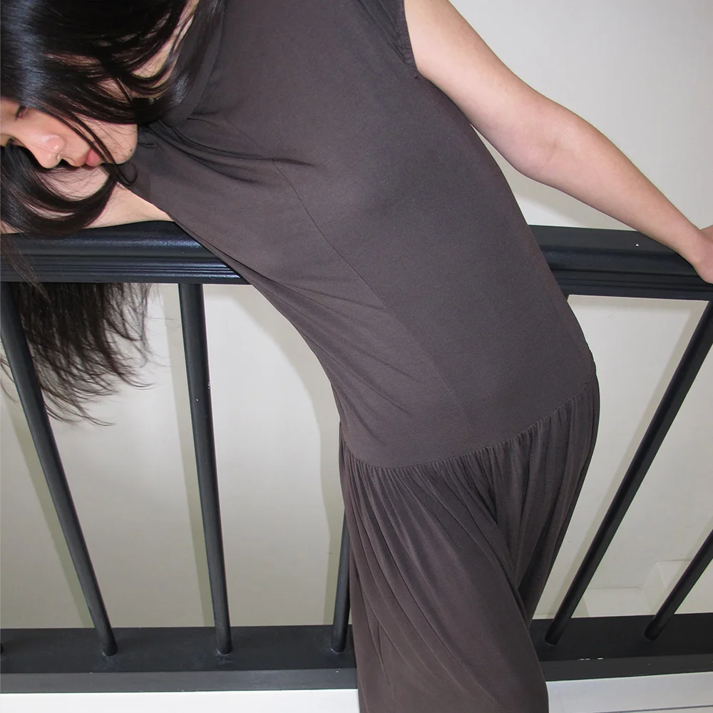 Soft line dress (Brown)