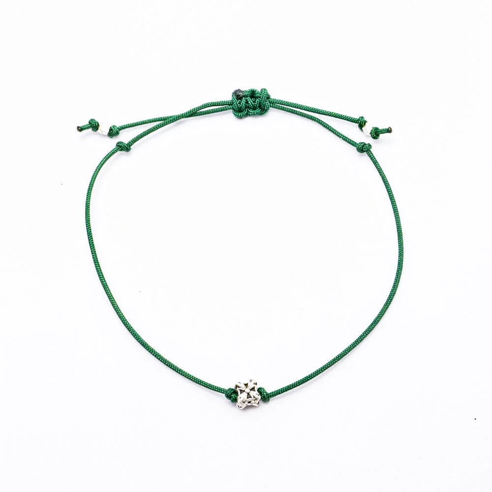 HR 293B_Cube Pendant Fabric Bracelet(Green)