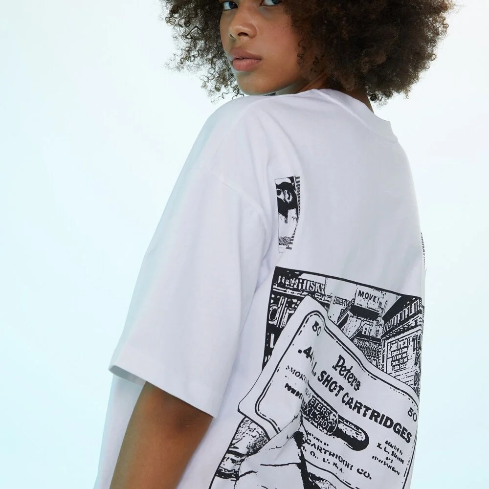 UNISEX B/W BACK PRINTING T-SHIRTS IETS0E664WT