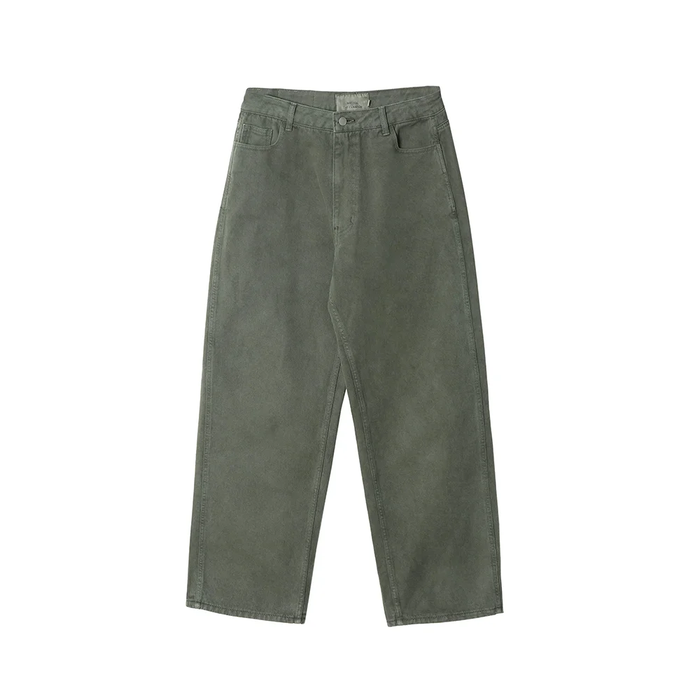 WIDE DYEING DENIM PANTS KHAKI