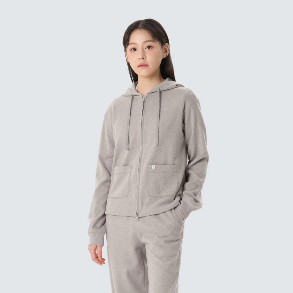 針織衫 女裝 連帽衫 拉鏈 Sand Beige (S26SWFFJ31)