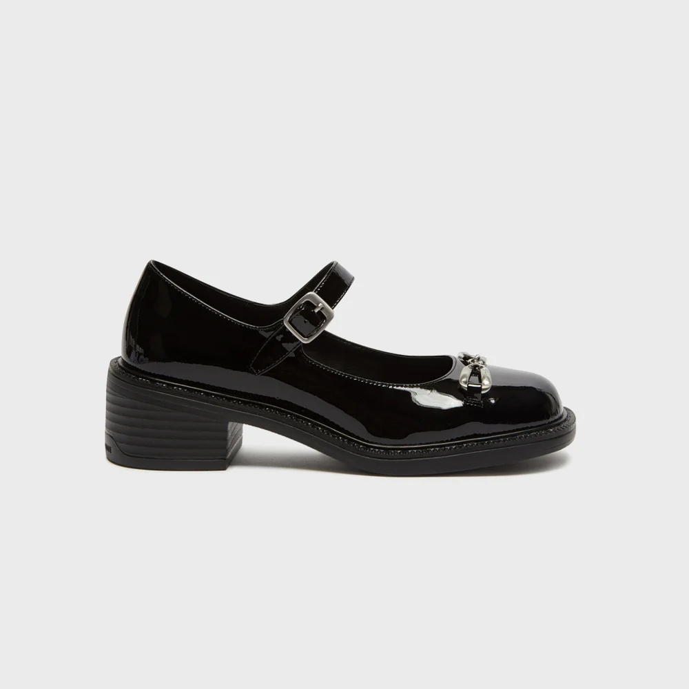 Ribbon horsebit flats(black)_DG1DA26522BLK