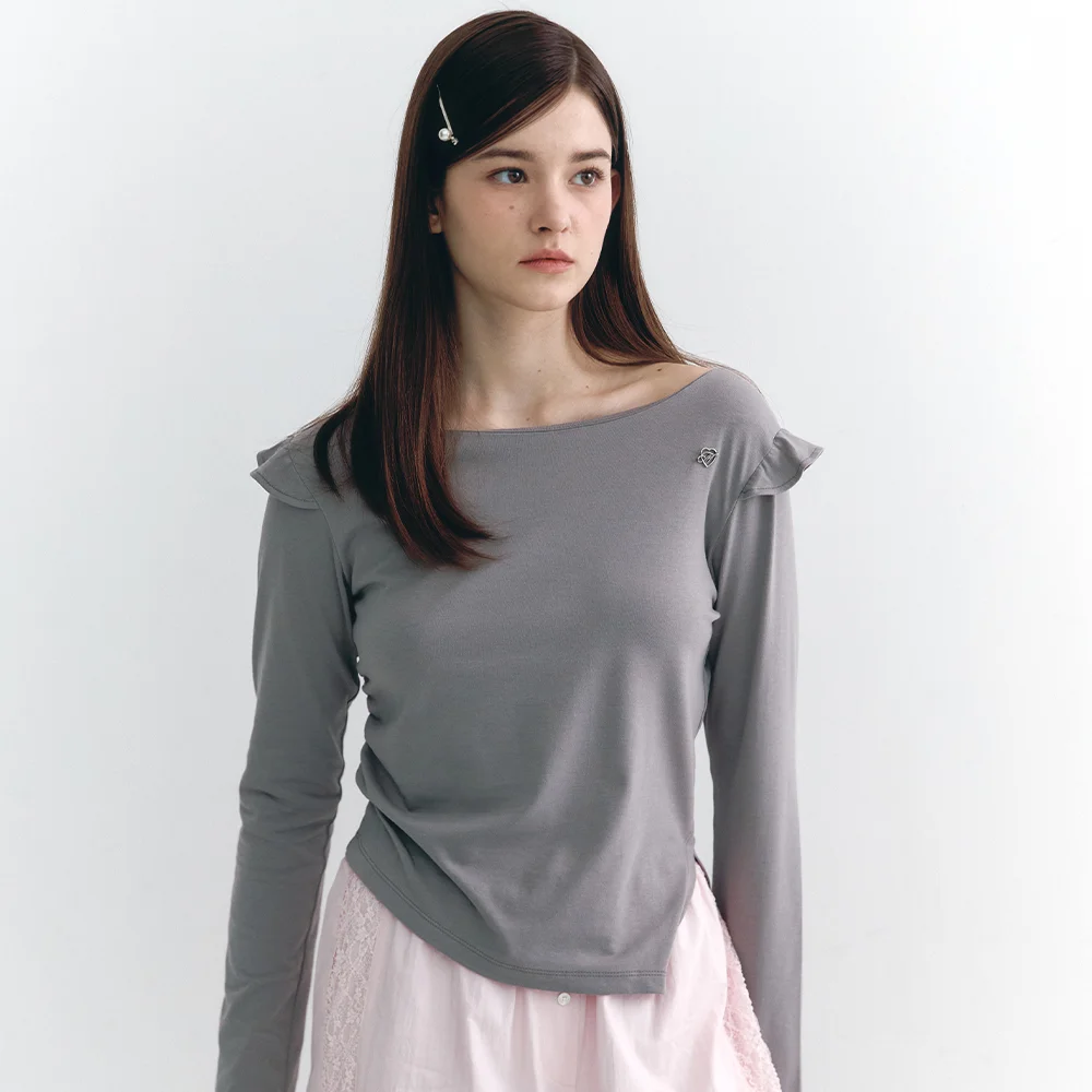 Angel Slit Long Sleeve Charcoal