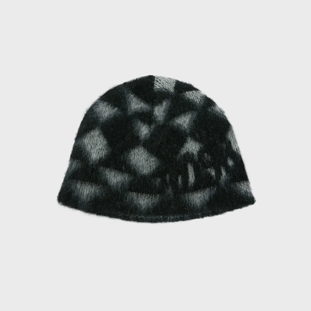 UNISEX ADSB ARGYLE WOOL BEANIE (BLACK/GREY)