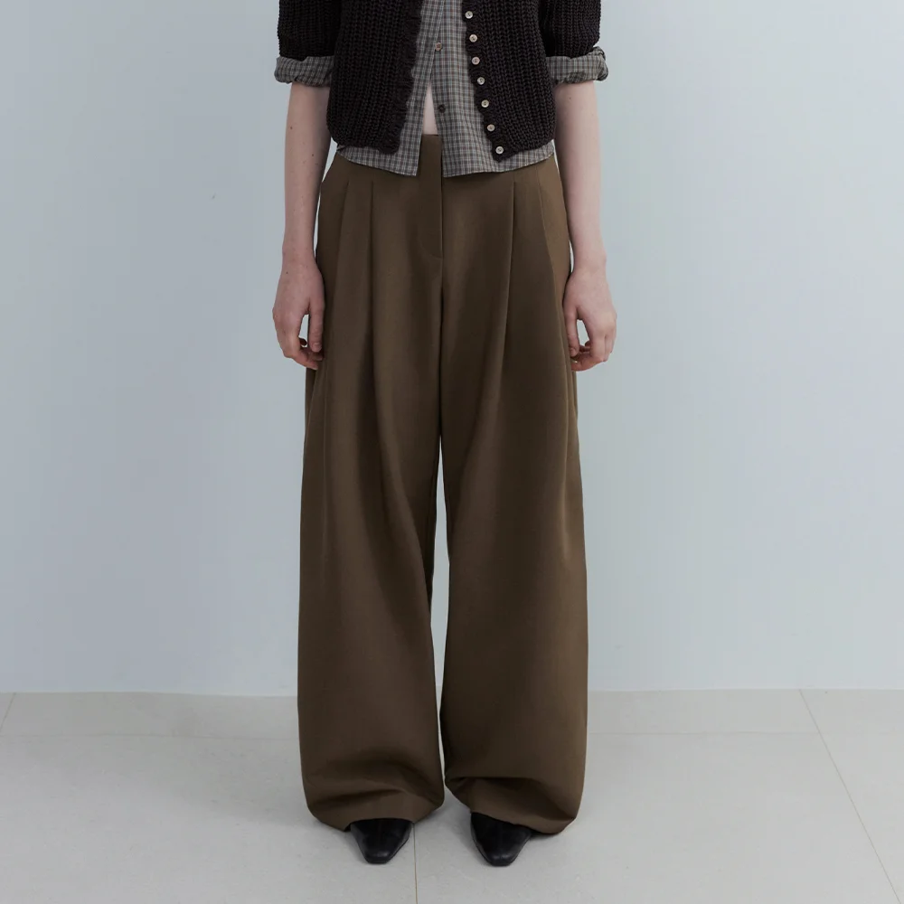 Gave Wool Slacks (Moss Brown)