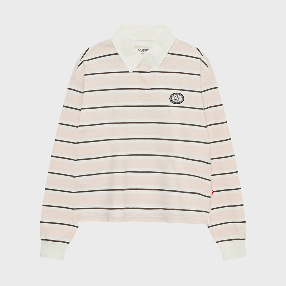 學院風 橄欖球 Polo 長袖 T恤 - W_Light Pink_OWP26220P1