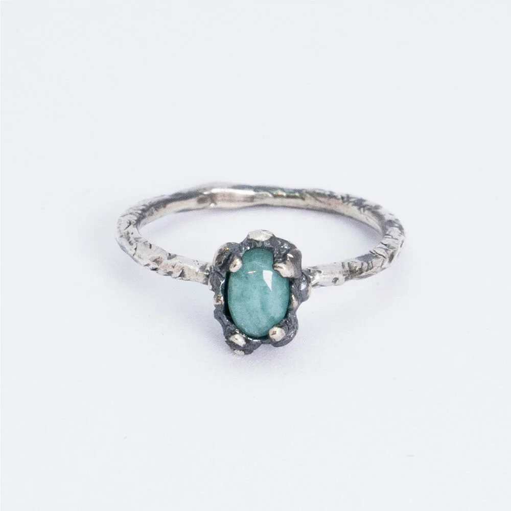 HR 122R_Antique Gemstone Ring (Milky Aquamarine)