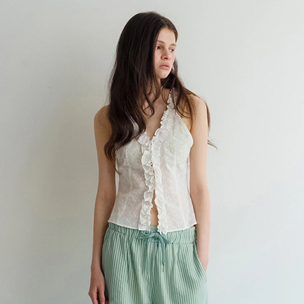 Lenbri 沖孔 掛頸 雪紡衫_Renbri Blouse