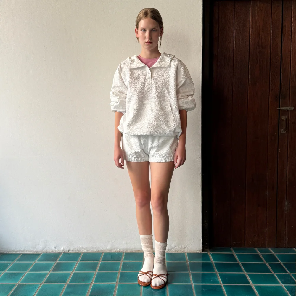 Shirring Shorts (White)