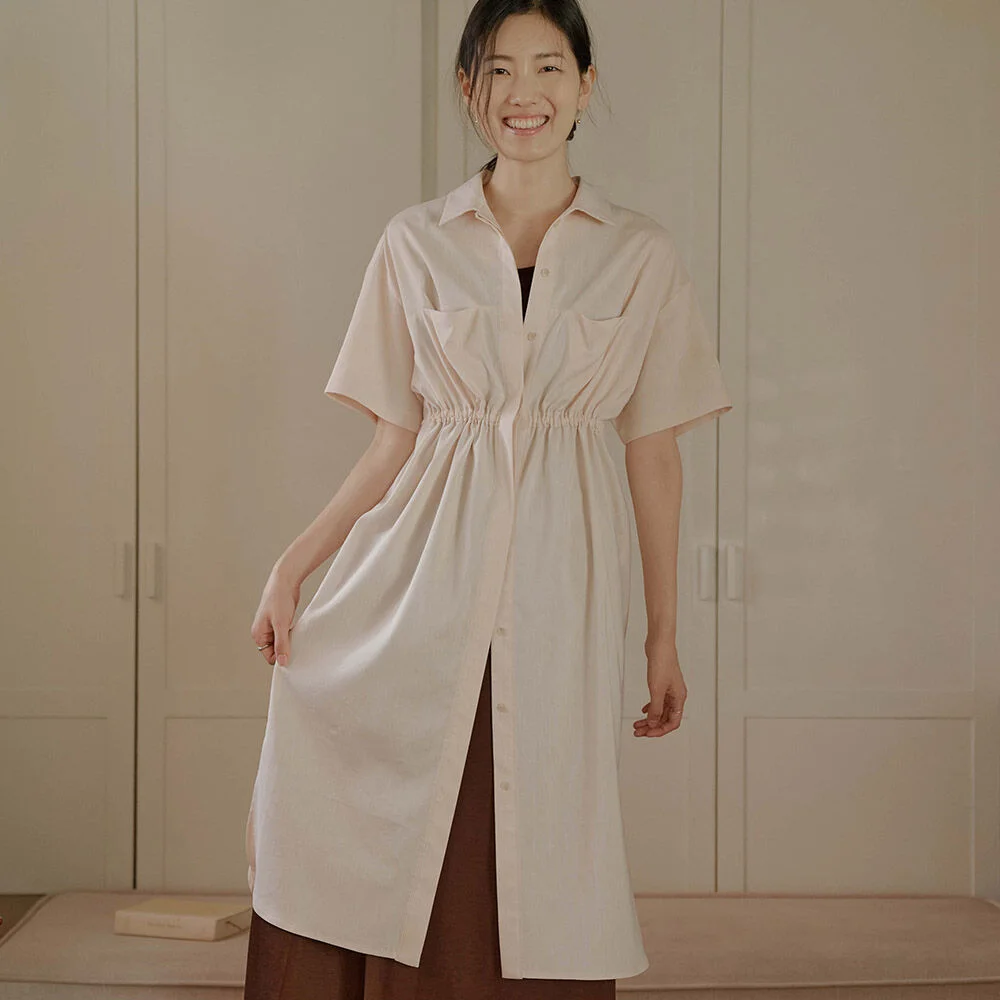 Tonight open dress / Peach Cream