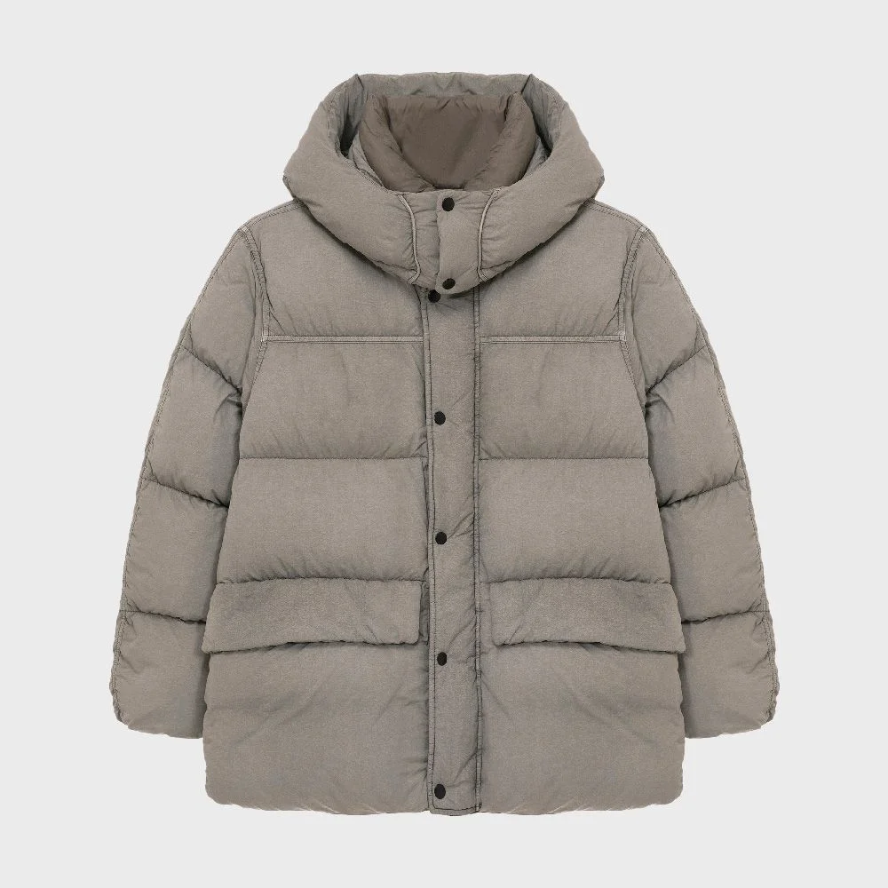 成衣 染色 連帽衫 Down Beige