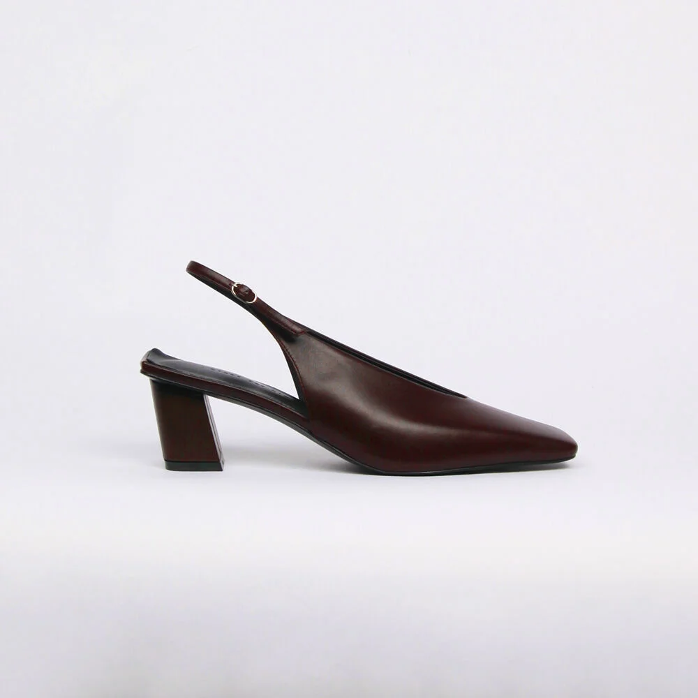 Remi Slingback Leather Burgundy