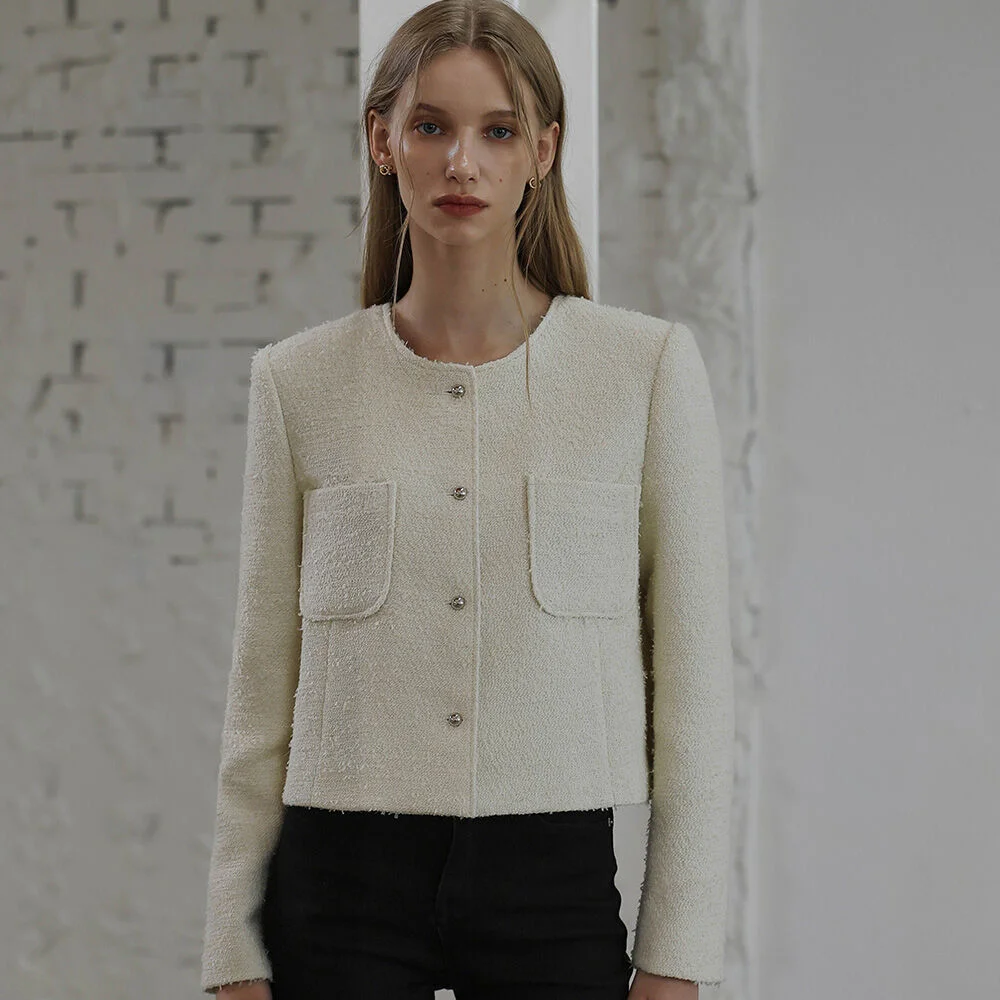 Out Pocket Single Tweed Jacket