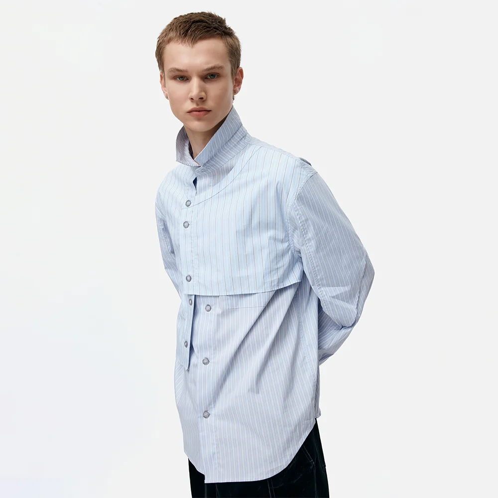 STRIPE LAYERED SHIRTS atb1338m(BLUE)