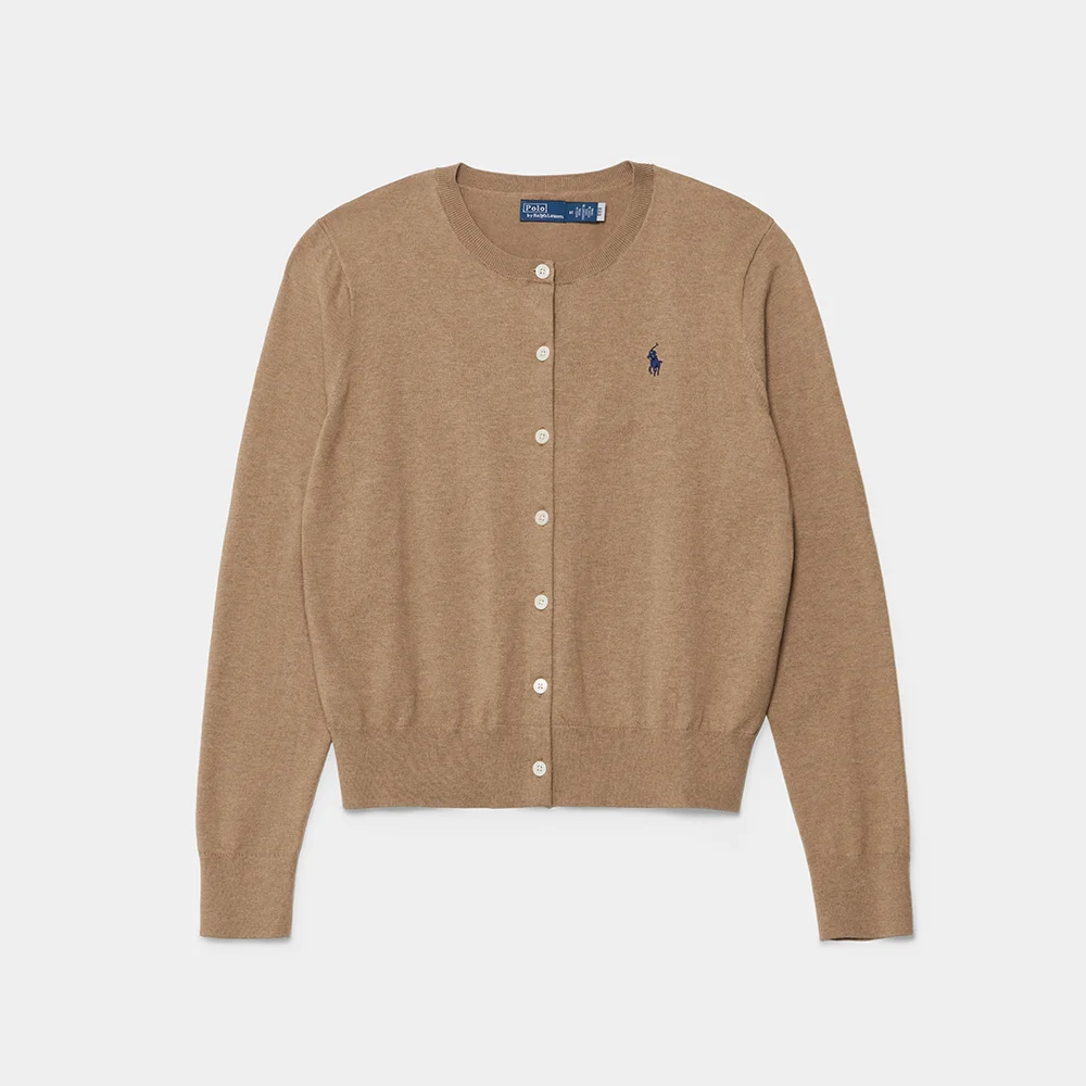 純棉 圓領 開衫 (MEDIUM BEIGE)