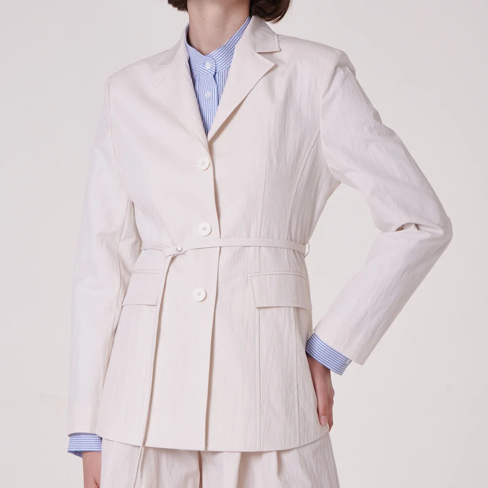 silhouette jacket_ cream ivory