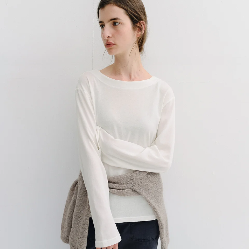boxy cotton long sleeve t-shirt (3colors)