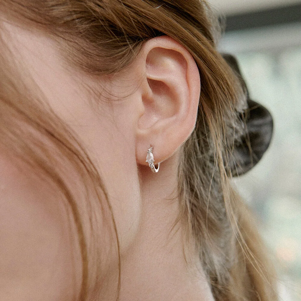 Pear-Cut Double Cubic Earrings. EB1786WG