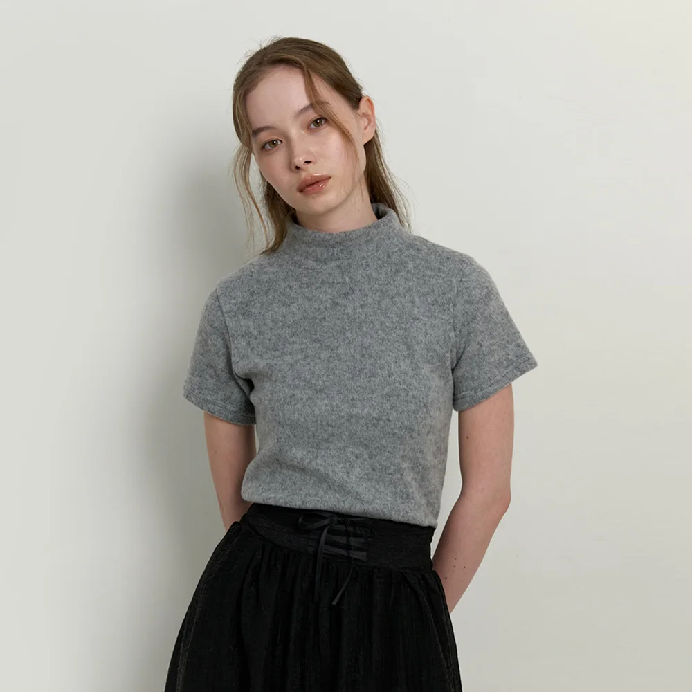 warmer turtleneck top - gray
