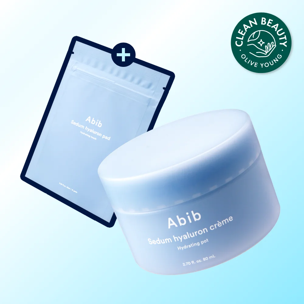 ABIB 補水草本 透明質酸 奶油 保濕 Pot 80ml 套裝(+補水草本 棉片 10張 )