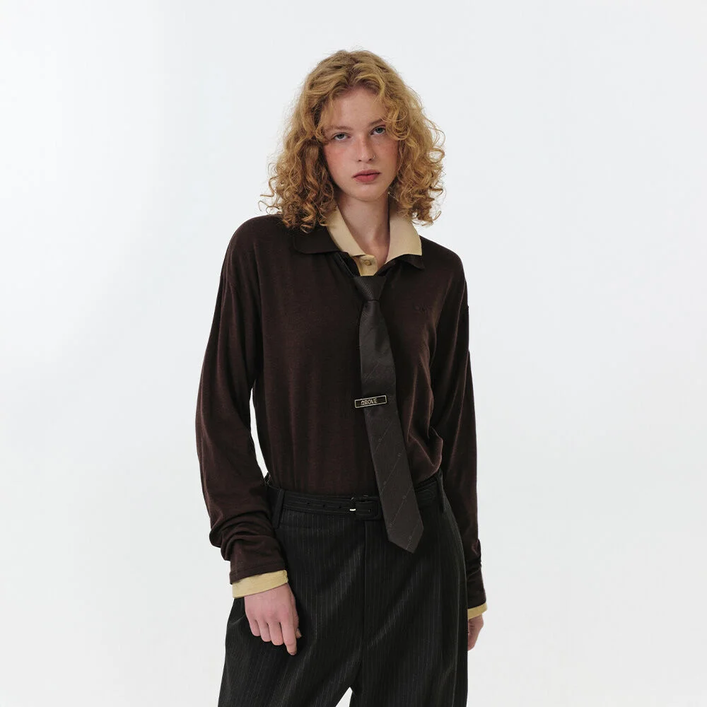 FAYE COLLAR L/S T-SHIRT (WINE)