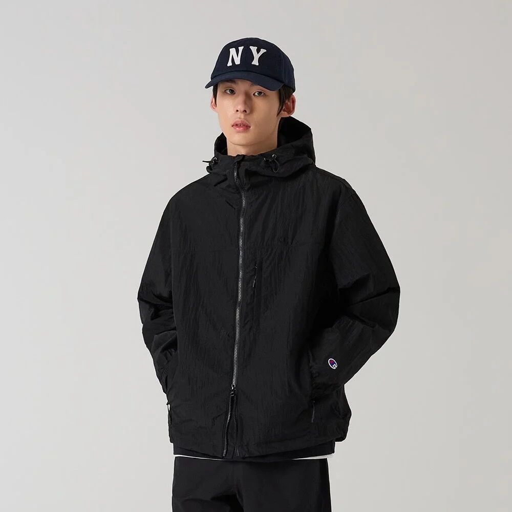 透視 尼龍 風衣 Black