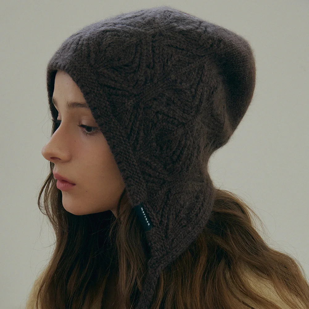 Leaf knit bonnet hat_7color