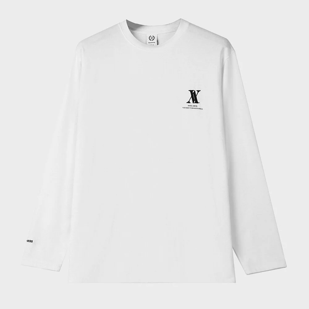 AV LOGO BASIC LONG SLEEVE T-SHIRT WHITE