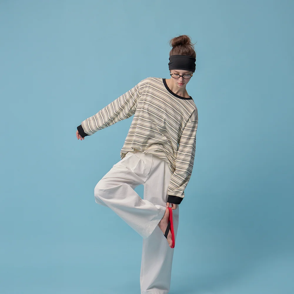 French Stripe Tee (Cream Oat)