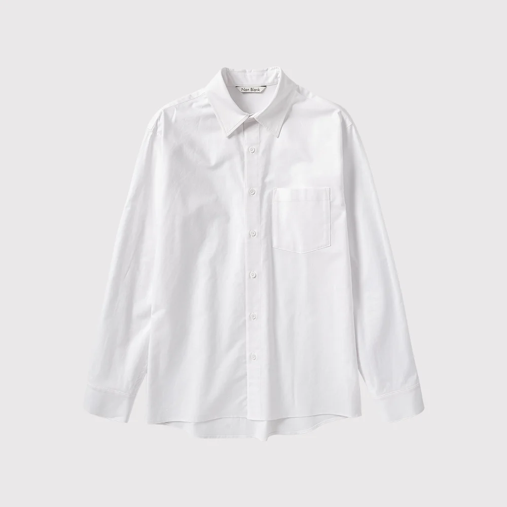 必備款 牛津布 連身裙 襯衫_WHITE / NK-SH235585-20