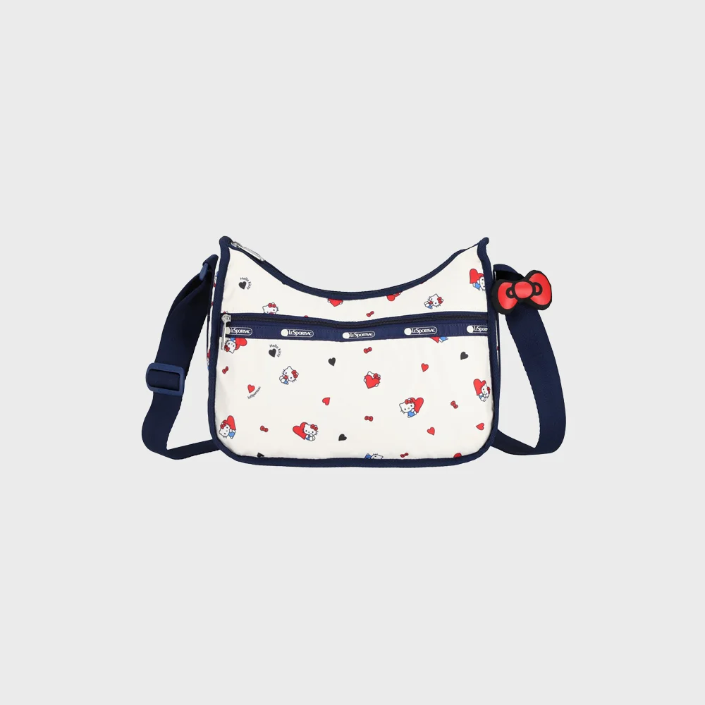凱蒂貓 心形 雙 心形 經典 Hobo Bag