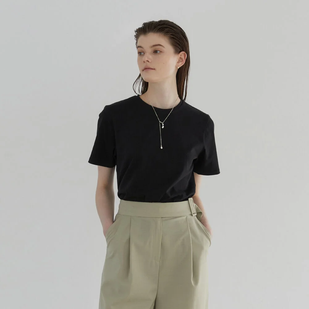 LOGO COTTON BASIC T-SHIRTS - BLACK