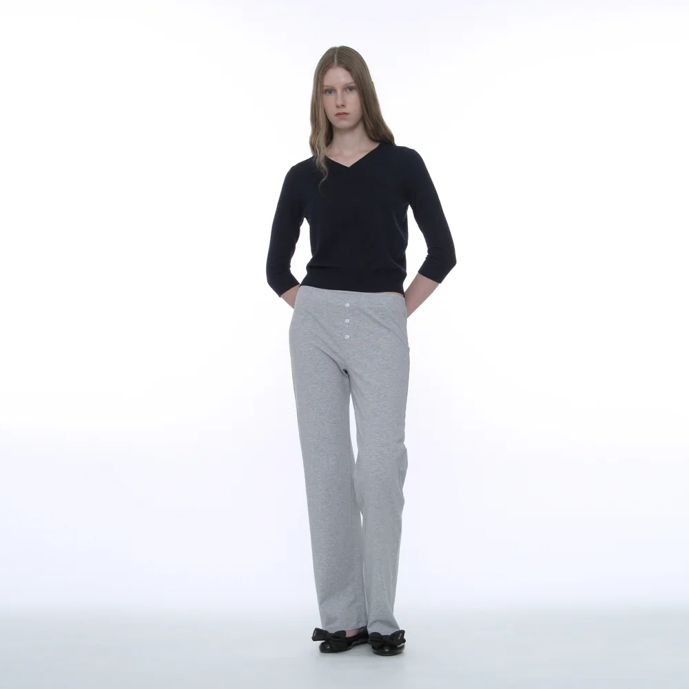 PWC BUTTON EASY TROUSERS_MELANGE