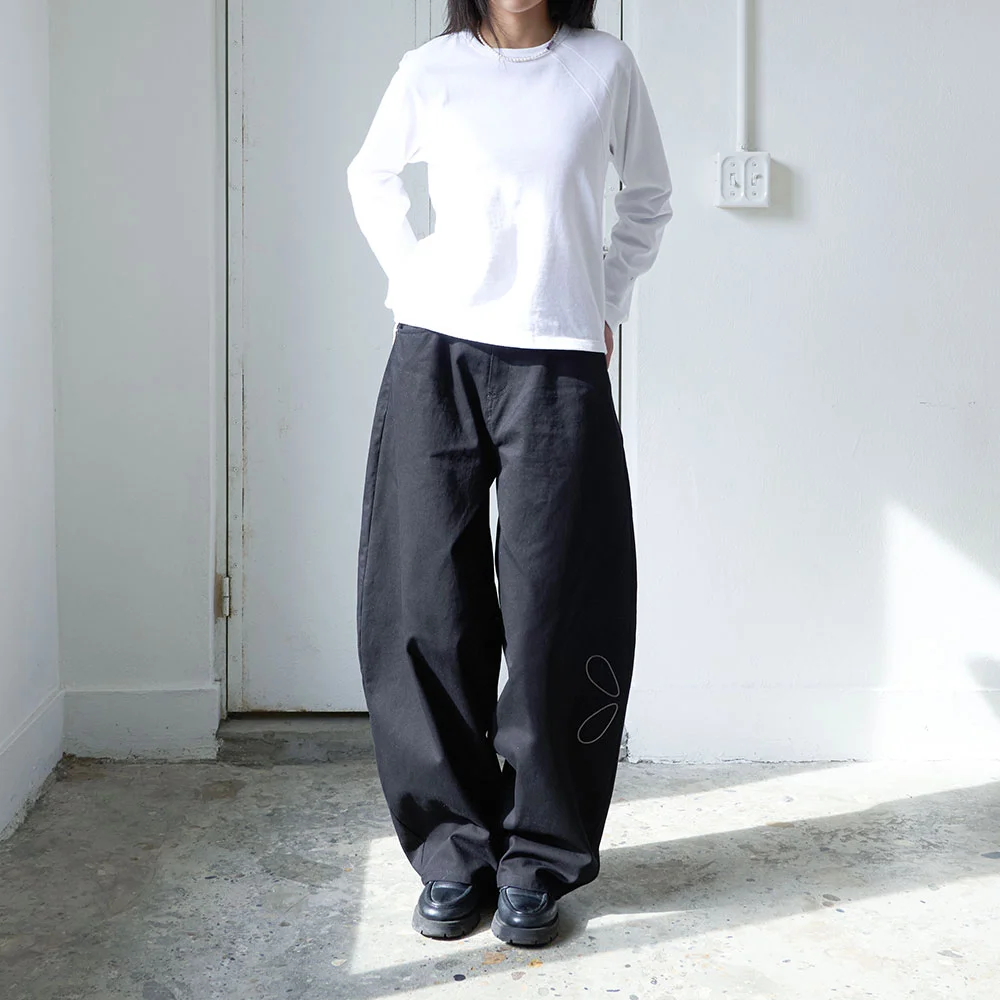 Cotton Wide Balloon Pants_Black