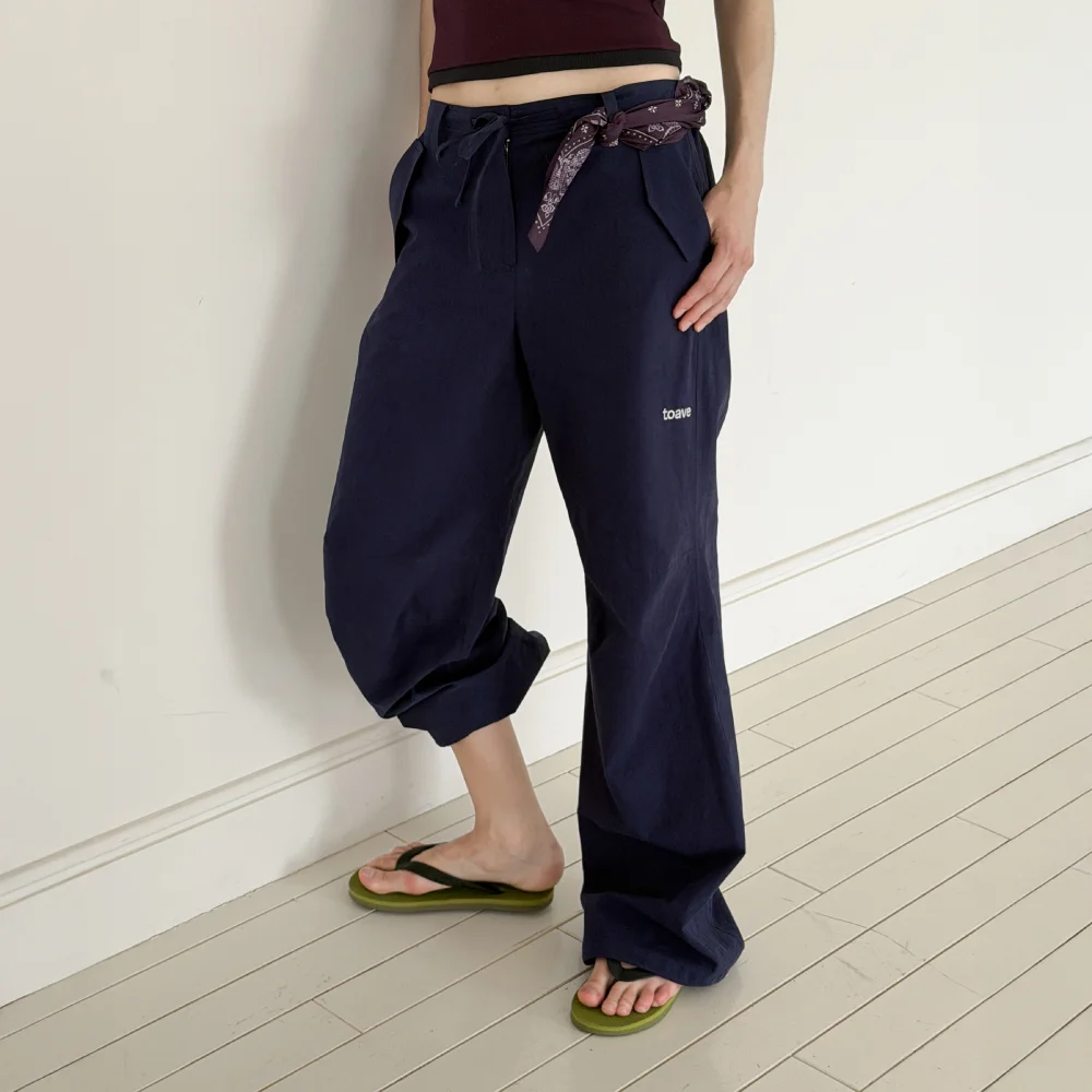 Sunlit Cotton Wide Pants (Blue navy)