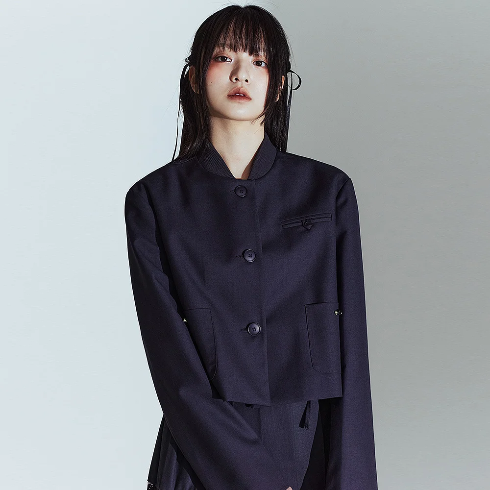 CORSAGE JACKET IN DARK GREY