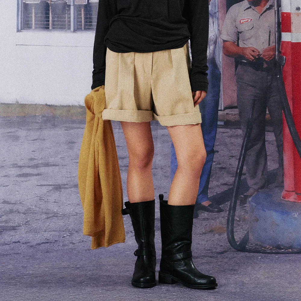 MARO CORDUROY SHORTS_BEIGE