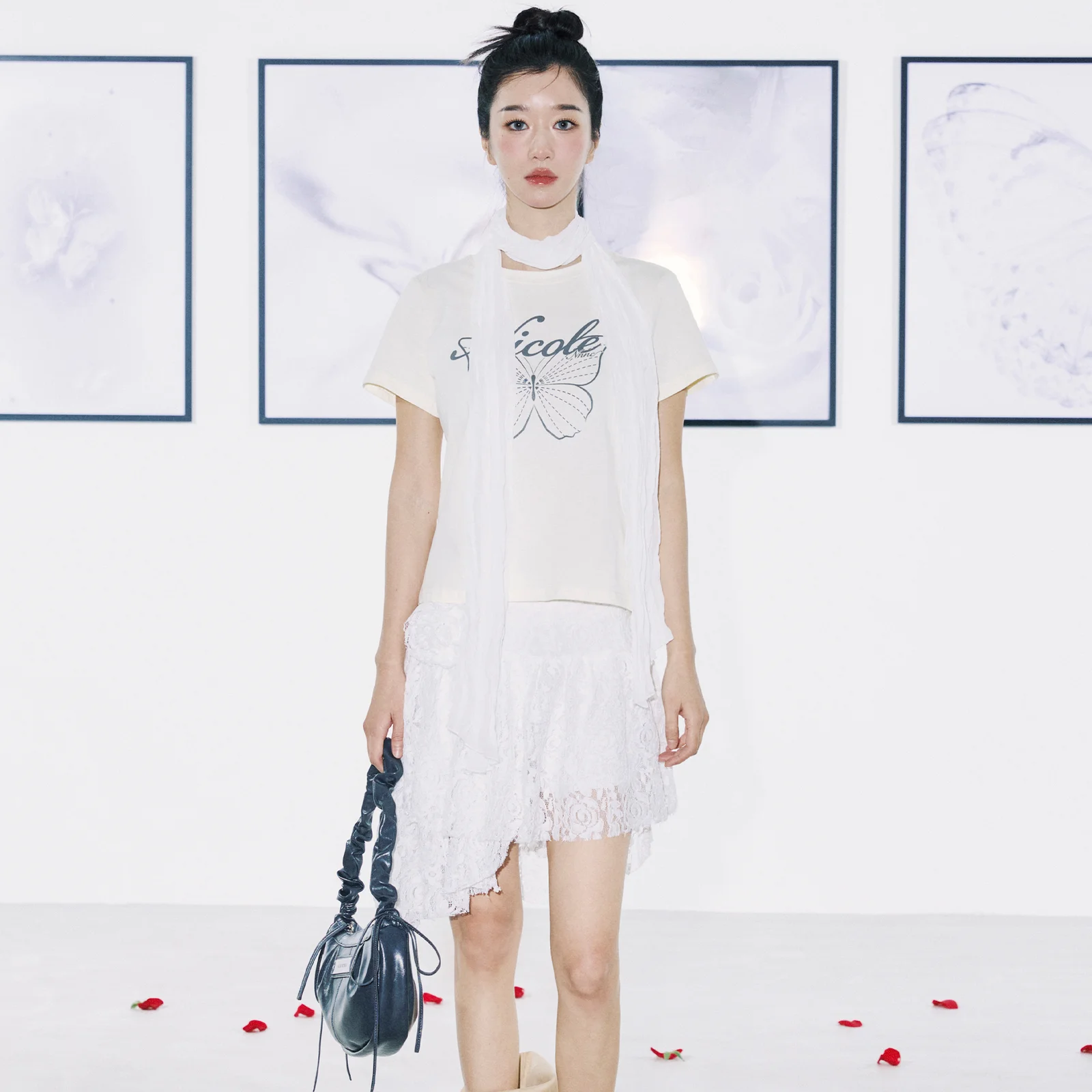 ROSE TIERED LACE SKIRT_WHITE