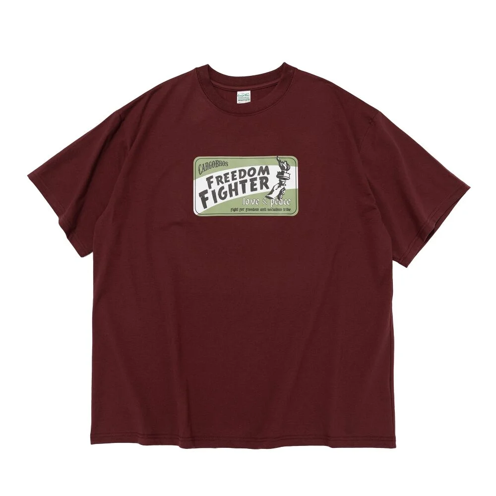 (BIGSIZE) CB FREEDOM FIGHTER SHORT SLEEVE T-SHIRT (WINE)