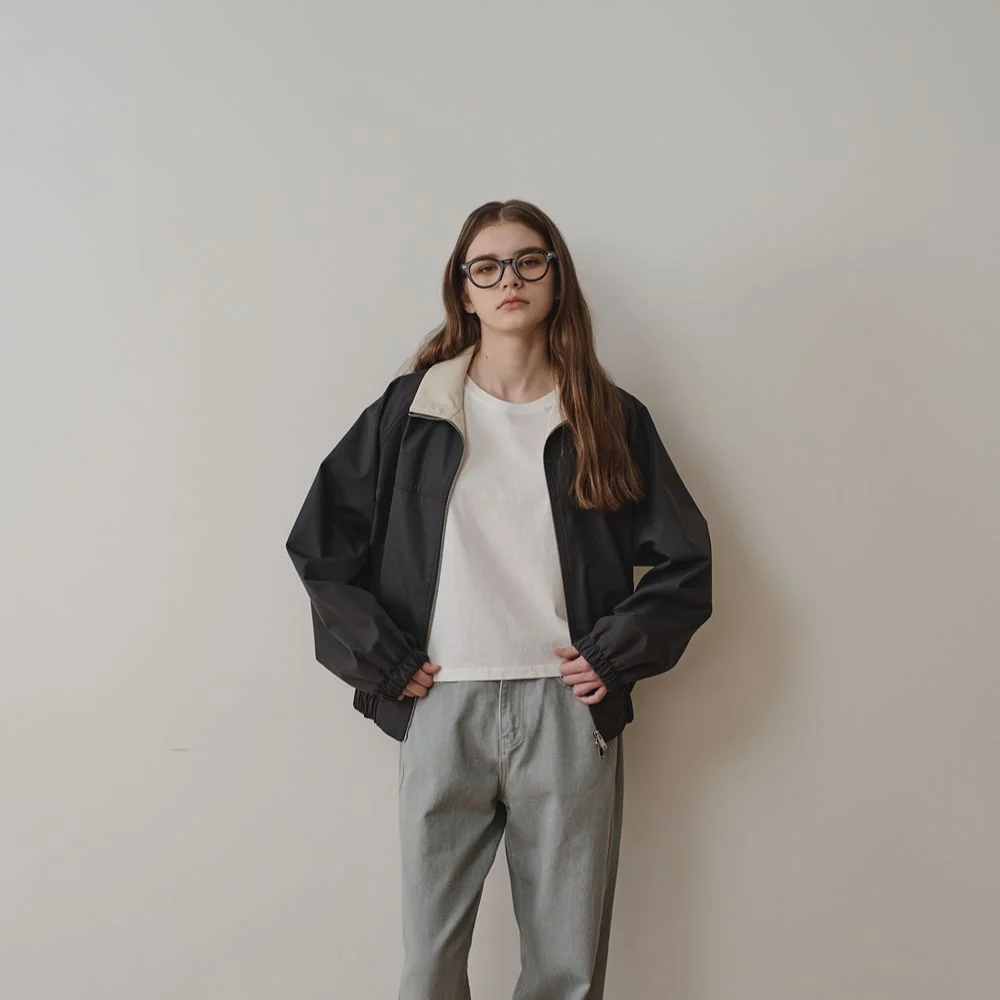 Essential C/N Cotton Bomber Jumper (Charcoal)