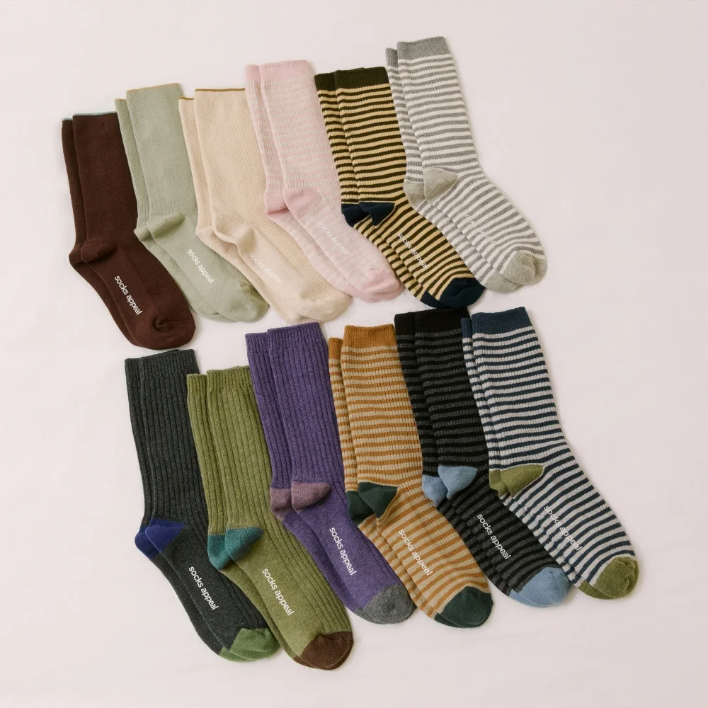 rib socks 2pack SET