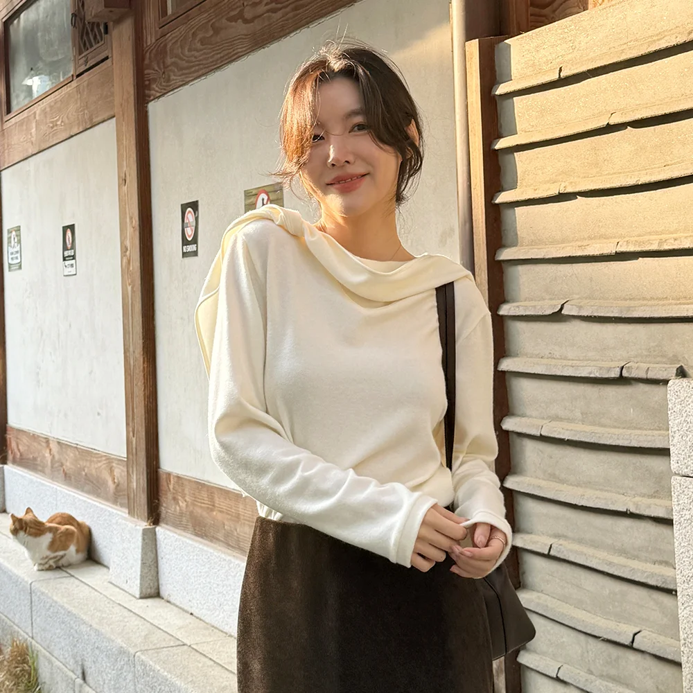 Tie scarf top - Ivory