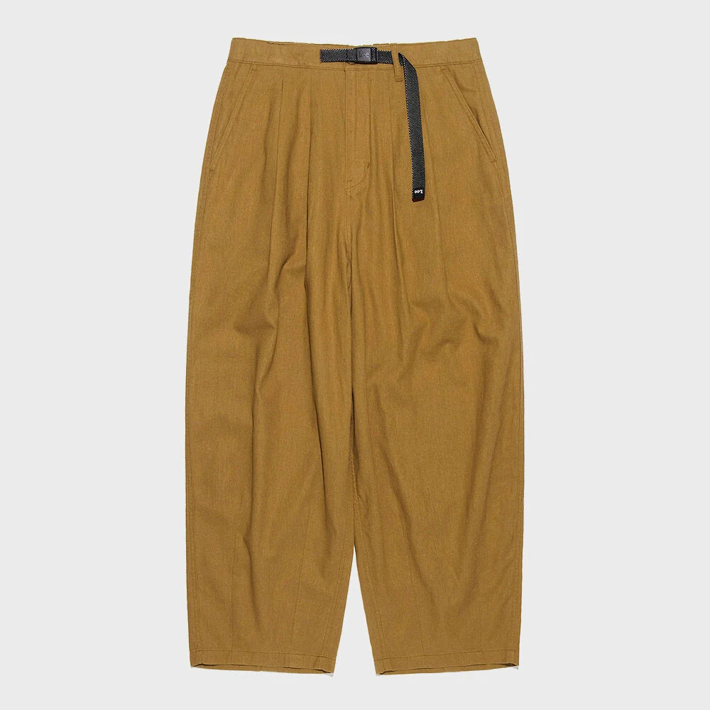 亞麻 織帶 腰帶 氣球 褲子 啡色