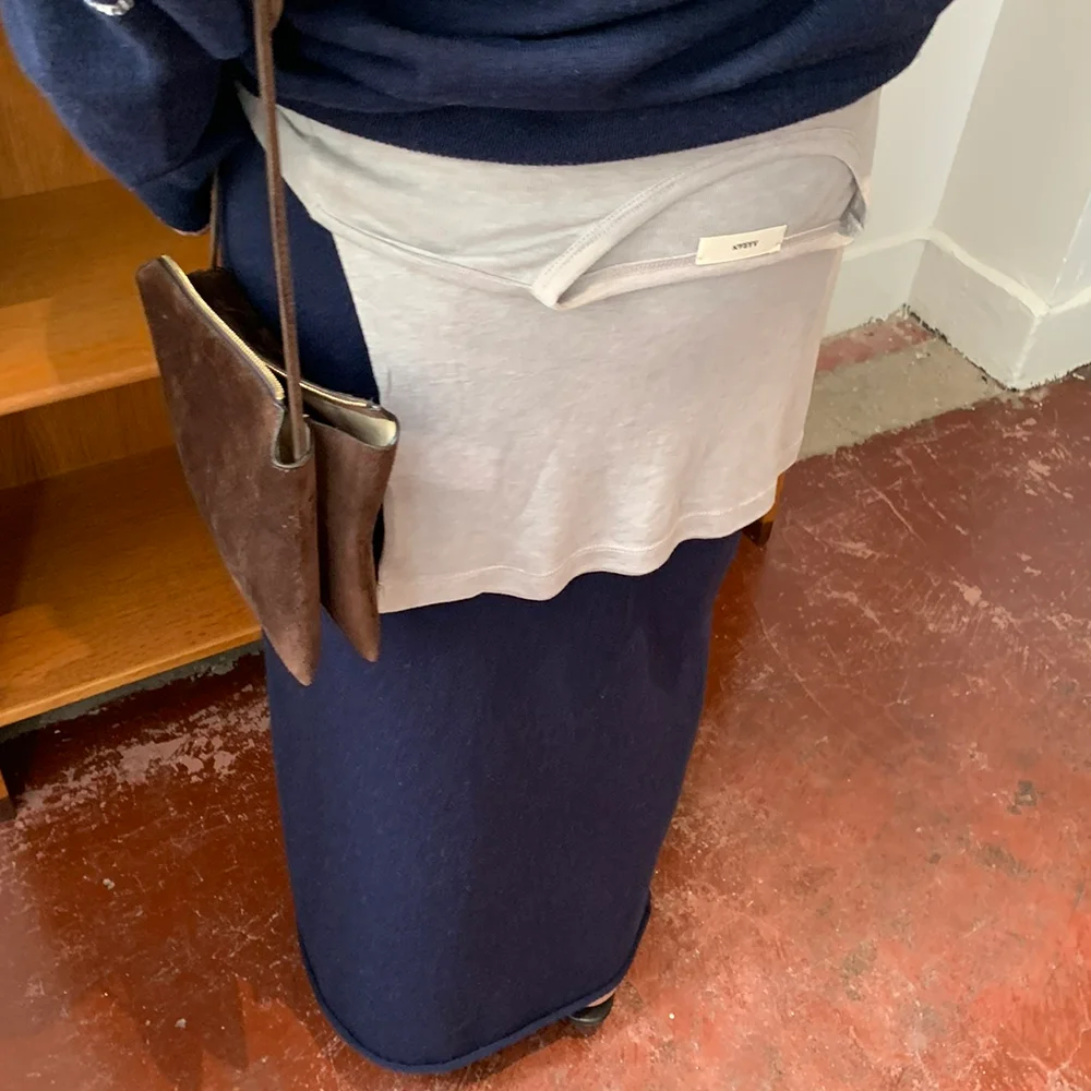 Nora knit long skirt_navy