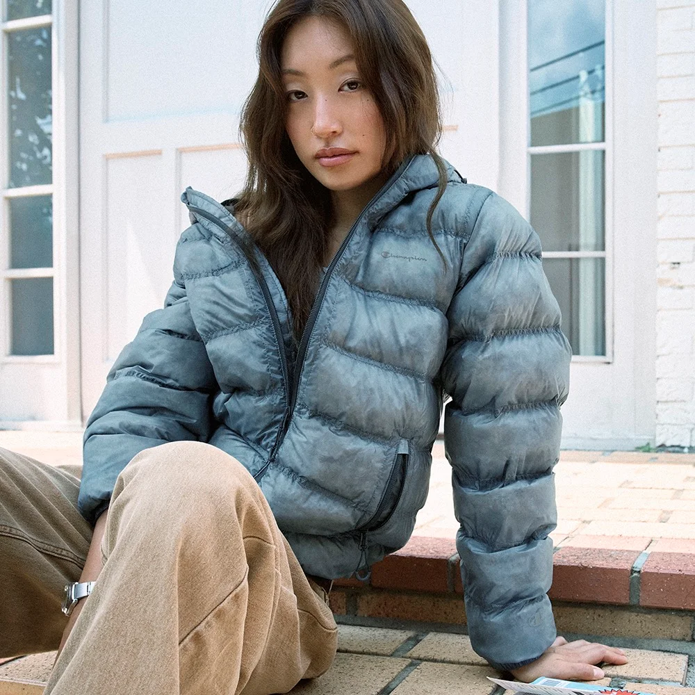 2WAY 連帽 淺 Down 外套 Light Blue