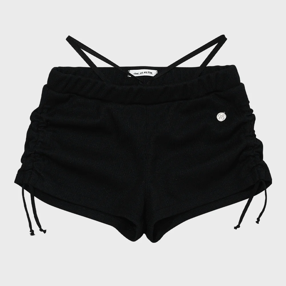 SHIRRING STRING MICROSHORTS_BLACK