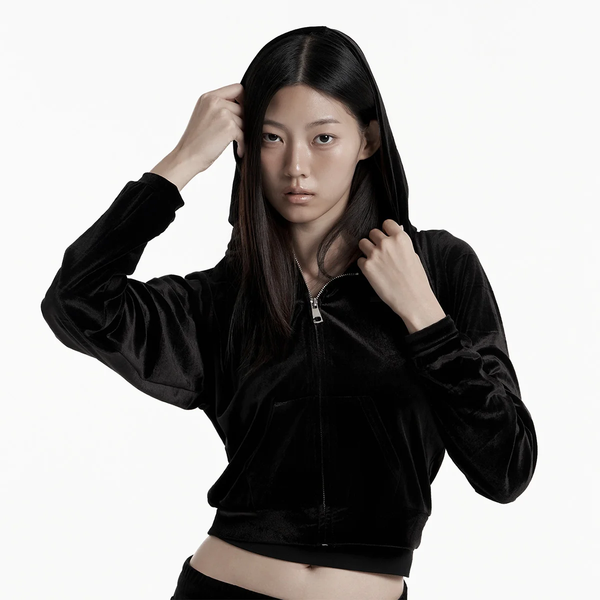 女裝 絲絨 連帽衫 拉鏈