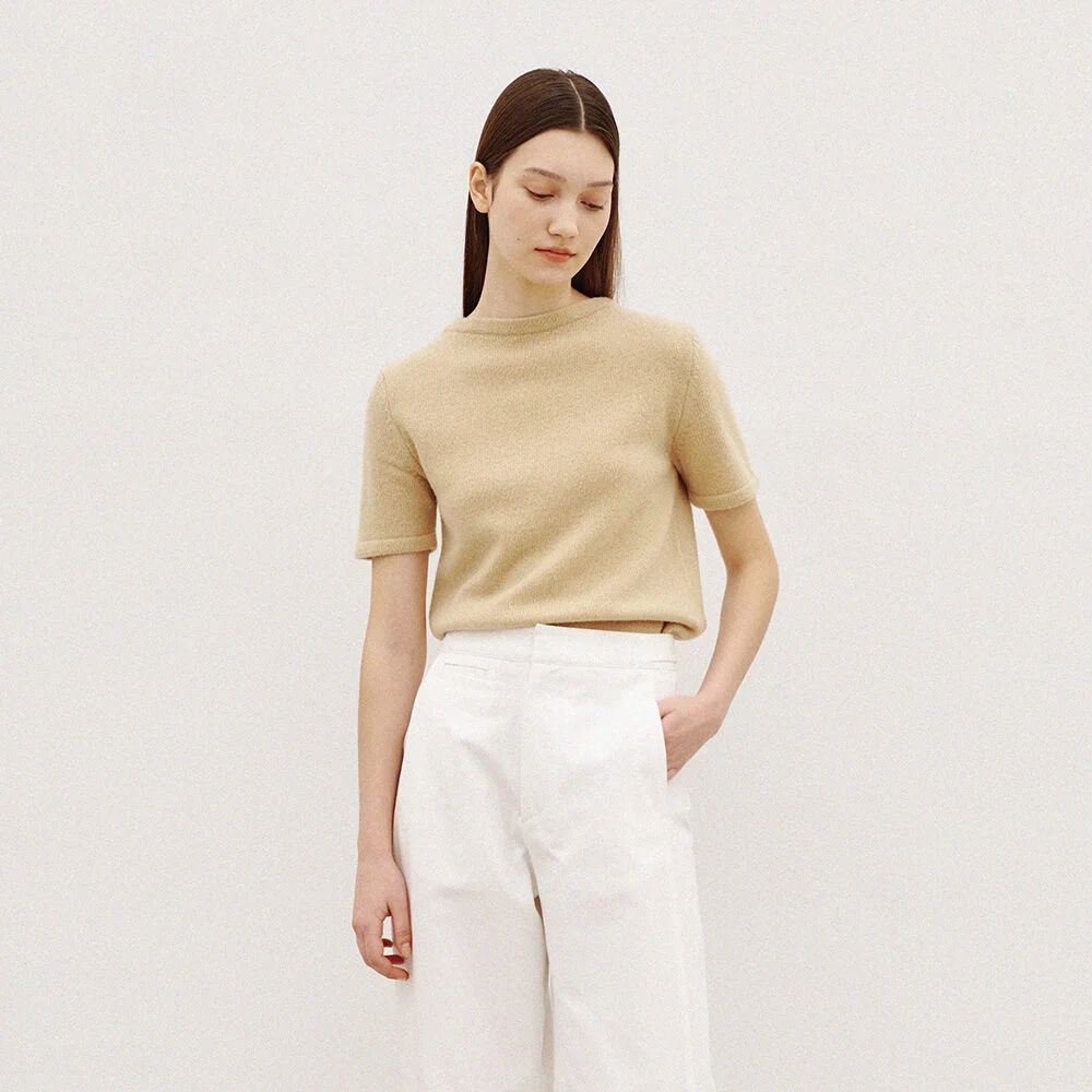 Joan Boat Neck Knit (Light Beige)